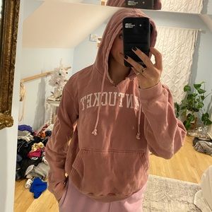 Washed red babs tucked hoodie